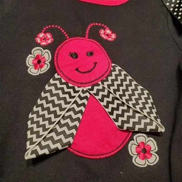 18m, GoodLad, Black and Pink Lady Bug Baby Play Dress - Picture 5 of 11